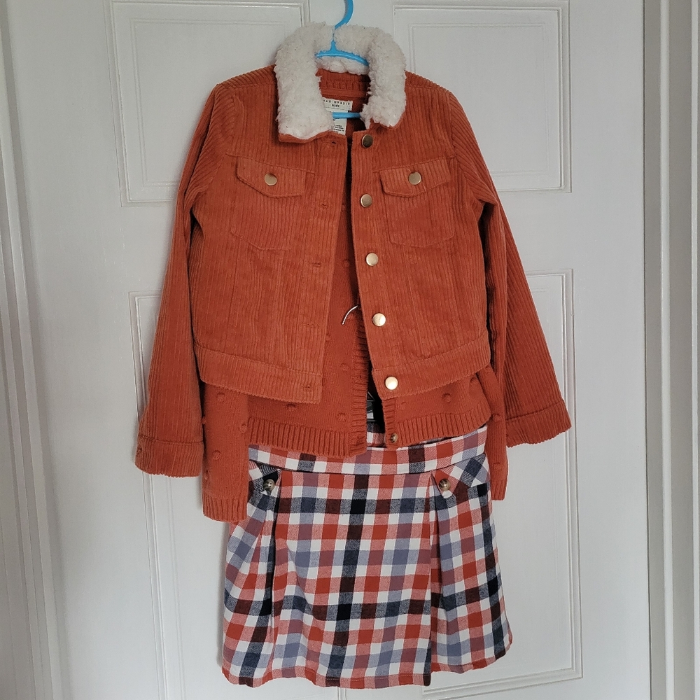 Max Studio - Kids Size S(5/6) - Corduroy Outfit Jacket Sweater Skirt